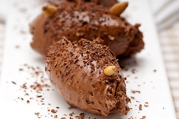 Image showing chocolate mousse quenelle dessert