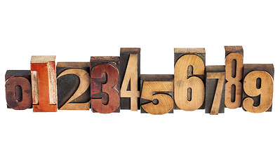 Image showing numbers in wood type