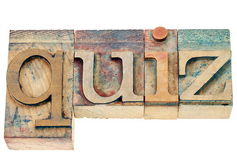 Image showing quiz word in wood type