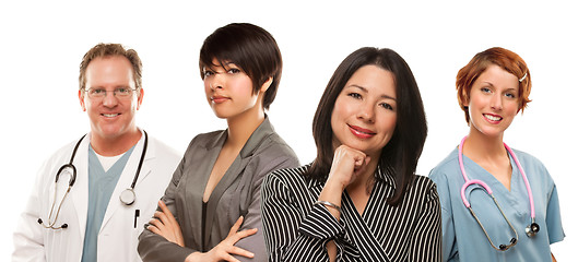 Image showing Mixed Race Ethnic Women with Doctors or Nurses