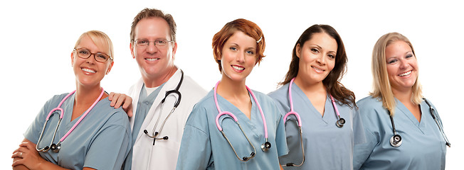 Image showing Group of Smiling Male and Female Doctors or Nurses