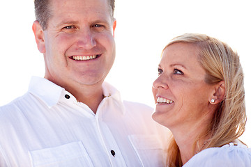 Image showing Attractive Caucasian Couple Having Fun Outside