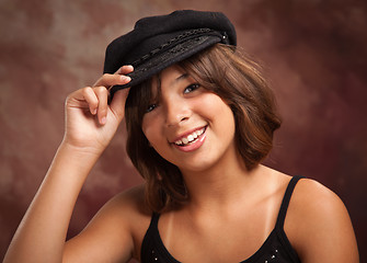 Image showing Pretty Hispanic Girl Studio Portrait