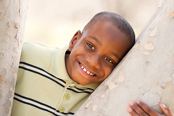 Image showing Young African American Boy Playing in the Park