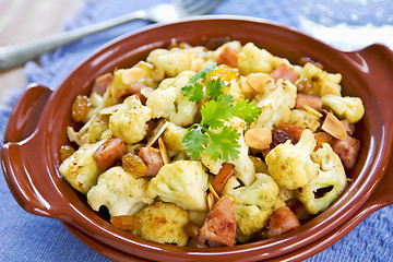 Image showing Roasted Cauliflower with Ham