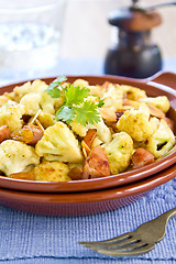 Image showing Roasted Cauliflower with Ham