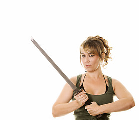 Image showing woman with sword