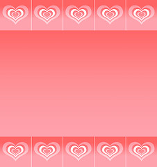 Image showing Background with pattern of abstract hearts