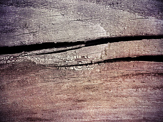 Image showing Old wooden texture with large cracks