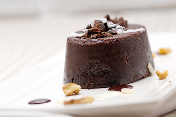 Image showing fresh chocolate walnuts cake 