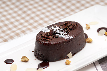 Image showing fresh chocolate walnuts cake 