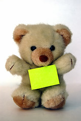 Image showing Teddy with a message