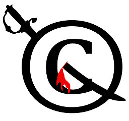 Image showing Black and Red Copyright Infringement Notice Icon 