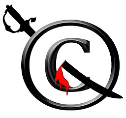 Image showing 3D Black and Red Copyright Infringement Notice Icon