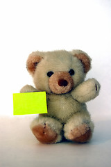 Image showing Teddy with a message