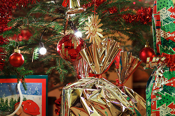 Image showing Christmas Tree and Christmas gift boxes 