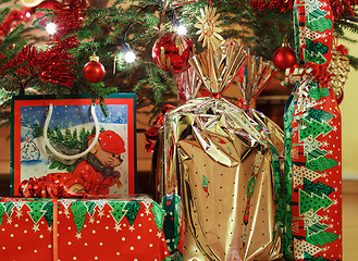 Image showing Christmas Tree and Christmas gift boxes 