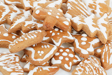 Image showing christmas gingerbreads on white background