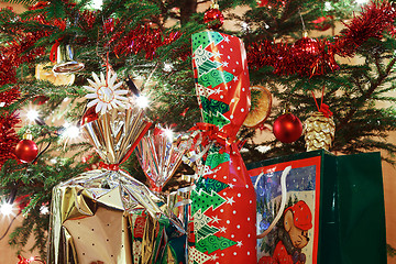 Image showing Christmas Tree and Christmas gift boxes 