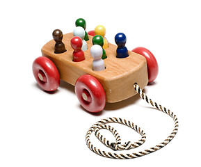 Image showing handmade wooden train children's toy
