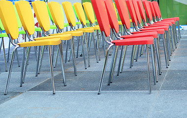 Image showing multicolored chairs