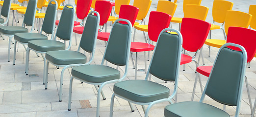 Image showing multicolored chairs