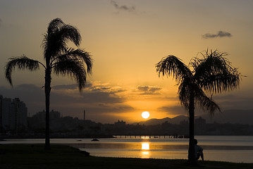 Image showing Sunset in Florianopolis