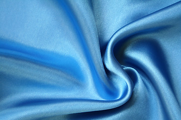 Image showing Smooth elegant blue silk as background