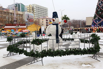 Image showing Snowman - Christmas decoration.