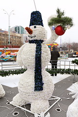 Image showing Snowman - Christmas electric decorations.  