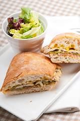 Image showing Italian ciabatta panini sandwich chicken