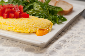 Image showing cheese ometette with tomato and salad