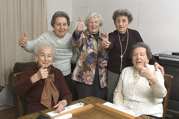 Image showing senior women at the game table