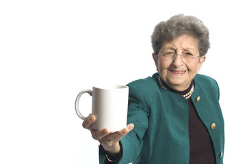Image showing woman with coffee tea