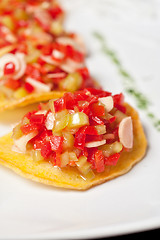 Image showing potato chips with vegetables