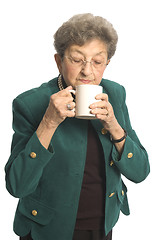 Image showing woman with coffee tea