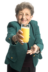 Image showing woman with juice