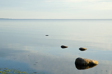 Image showing Stones in calm water