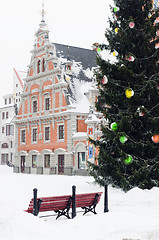 Image showing Christmas Decor. House Black-headed, Riga.