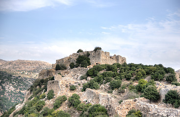 Image showing Israeli landscape with castle and sky