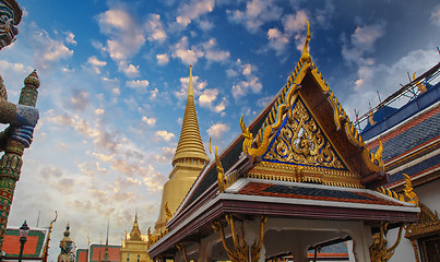 Image showing Thailand. Beautiful colors of Famous Bangkok Temple - Wat Pho