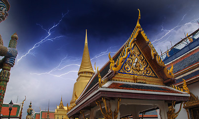 Image showing Thailand. Beautiful colors of Famous Bangkok Temple - Wat Pho