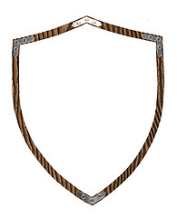 Image showing Isolated 16th Century War Shield 3D