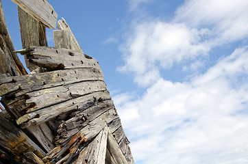 Image showing Wooden wreck