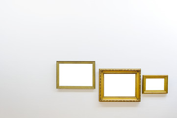 Image showing Empty frames in art gallery room