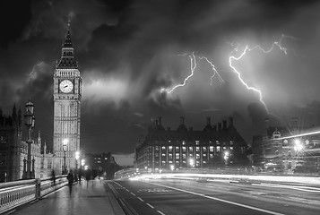 Image showing Beautiful colors of Big Ben from Westminster Bridge at Sunset - 