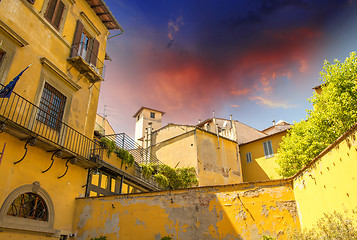 Image showing Ancient medieval homes of Florence in Tuscany