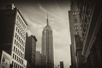 Image showing Black and White Skyline of Manhattan, New York City