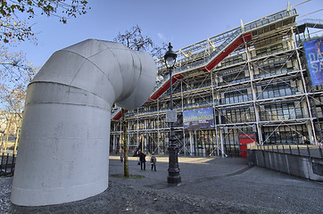 Image showing PARIS, NOV 18: People walk in front of Centre Pompidou, November