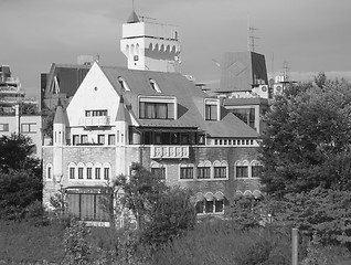 Image showing Architectural detail of Tokyo, Black and White view